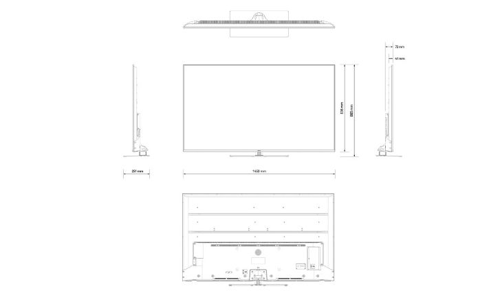 Nokia 65k smart tv dimensioni