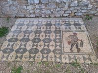 Un dettaglio di un mosaico di Conimbriga